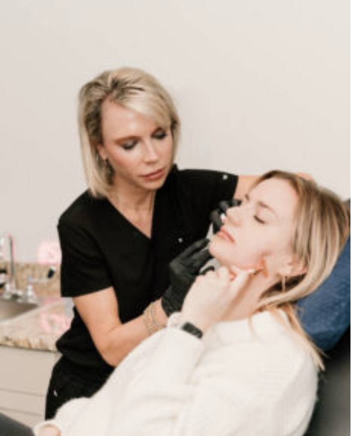 A patient receiving a Dermal Filler.