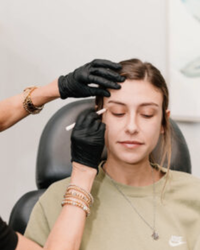 Patient receiving a dermal filler.