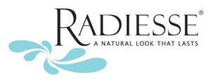 RADIESSE logo with the tagline 'A Natural Look That Lasts' and a blue wave-like design.